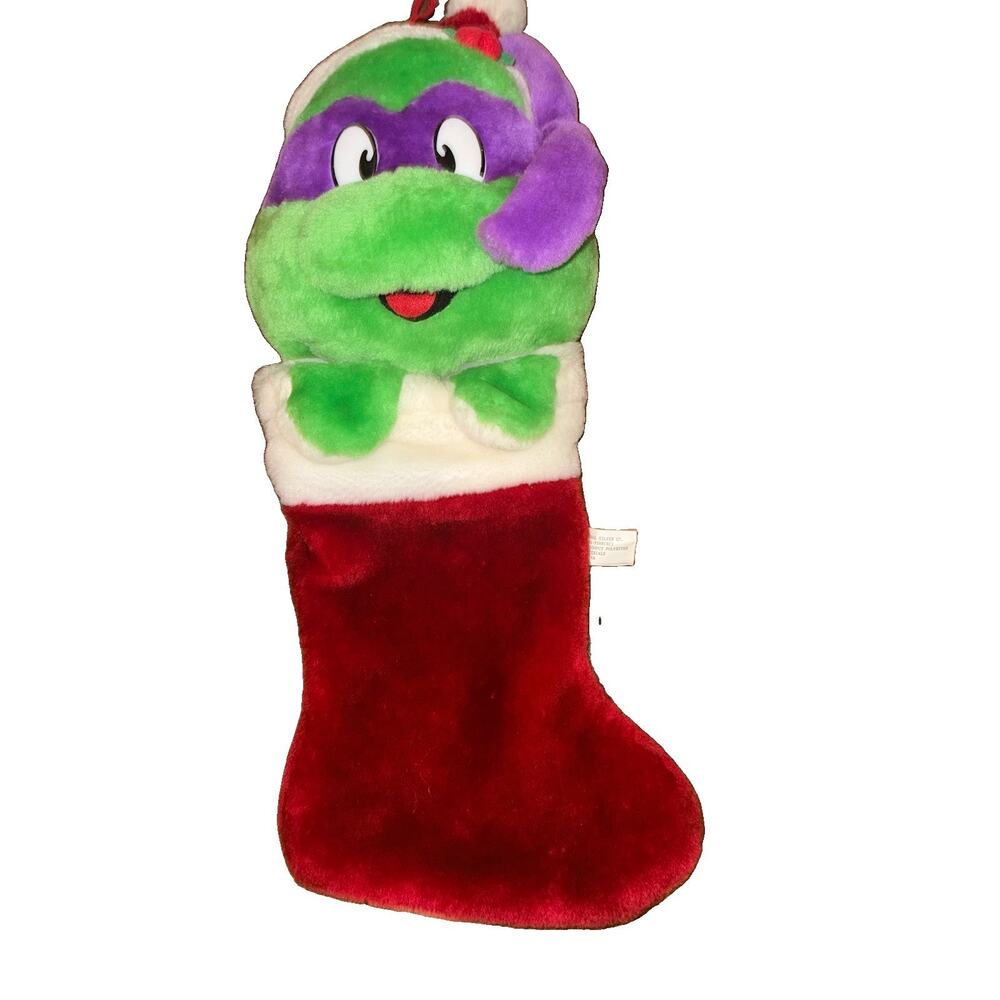 Vintage 1990 TMNT Donatello Plush Christmas Stocking International Silver Co 22"